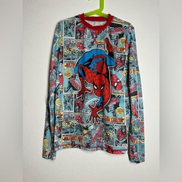 Spider-Man Spider-Man Boys' Sleepwear size L boys sweatshirt pyjama comics - Picture 1 of 8